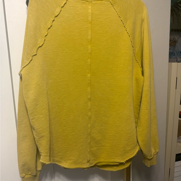 Yellow Women's Top from Anthropologie cotton sweatshirt - Picture 4 of 4